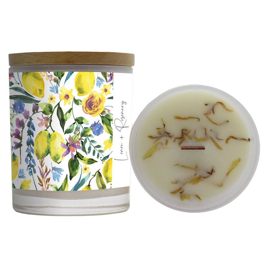 Secret Garden Essential Oil Jar Candle - Lemon and Rosemary  - Noosa Handmade