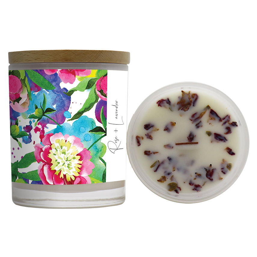 Secret Garden Essential Oil Jar Candle - Rose Geranium and Lavender - Noosa Handmade