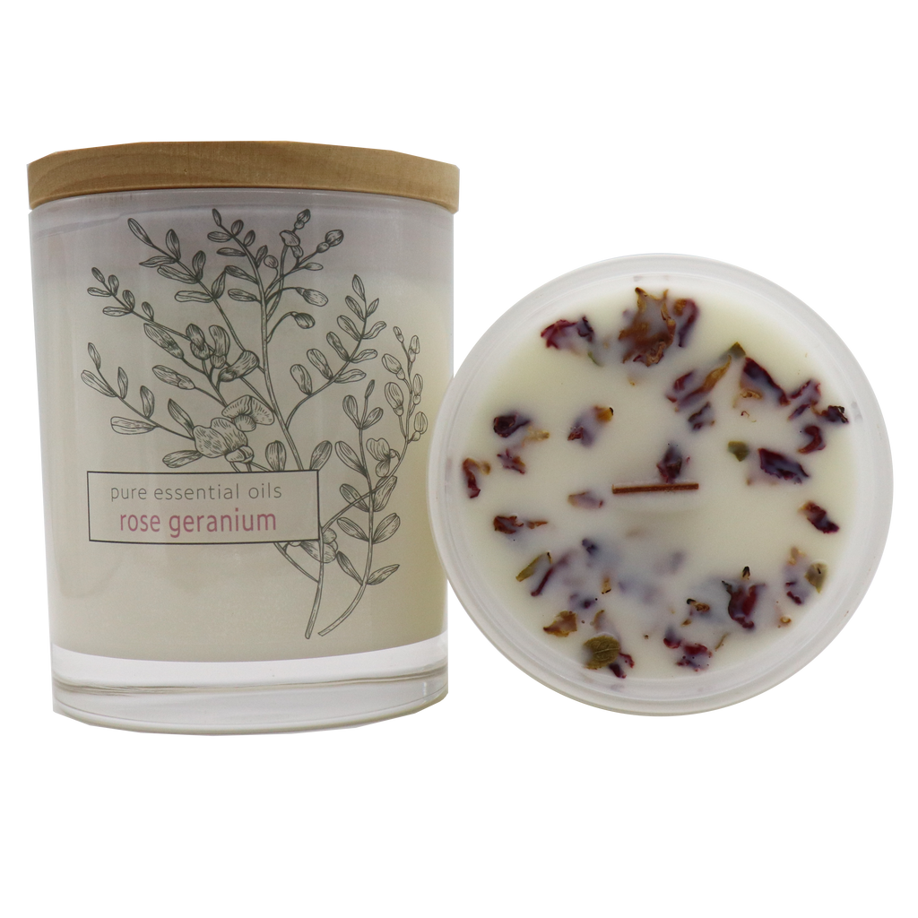 Secret Garden Essential Oil Jar Candle - Rose Geranium
